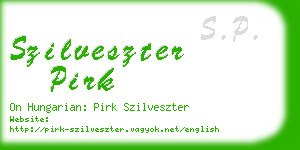 szilveszter pirk business card